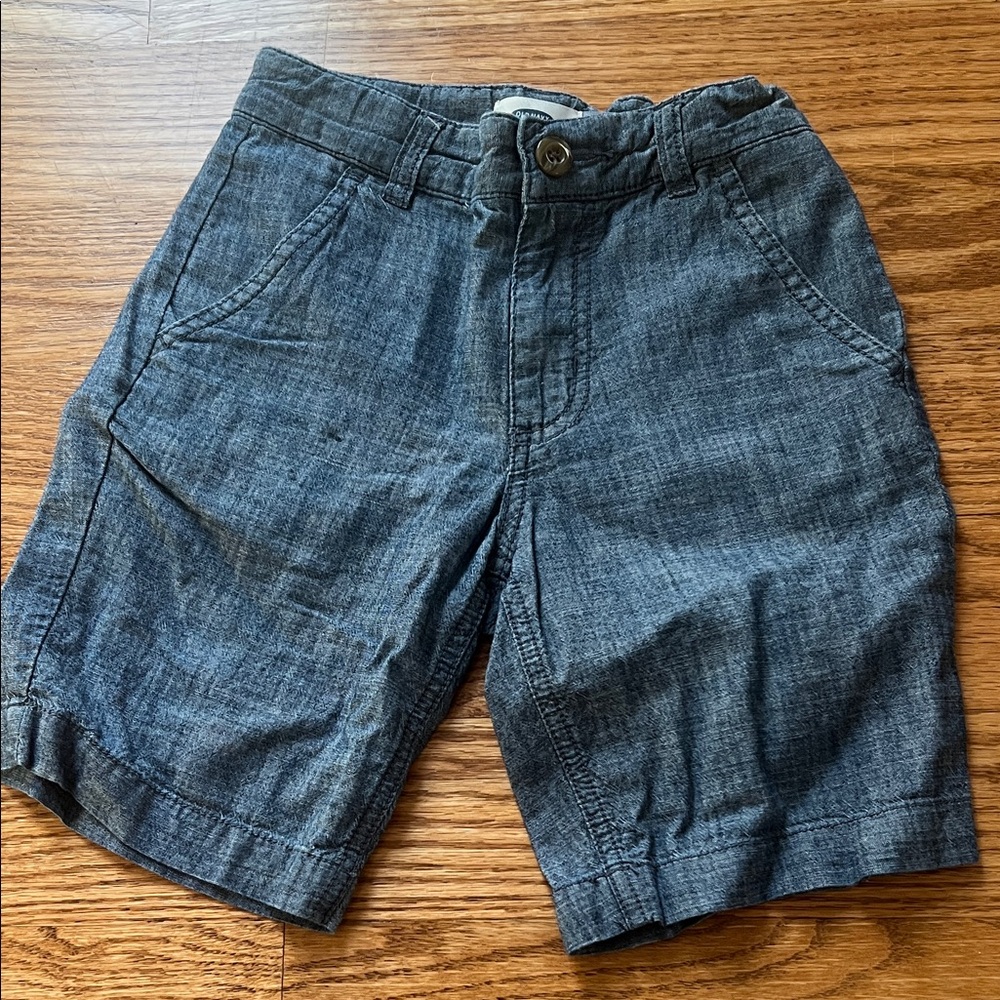 Old Navy Kids Dark Denim/ Chambray Flat Front Shorts